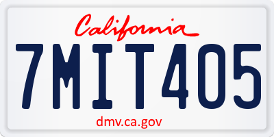 CA license plate 7MIT405