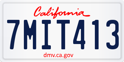 CA license plate 7MIT413