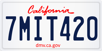 CA license plate 7MIT420