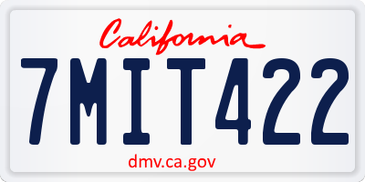 CA license plate 7MIT422