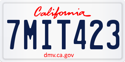 CA license plate 7MIT423