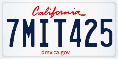 CA license plate 7MIT425