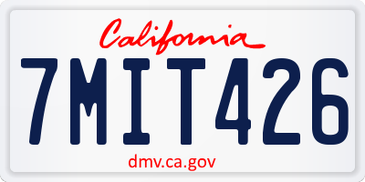 CA license plate 7MIT426