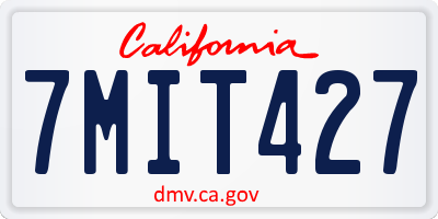 CA license plate 7MIT427
