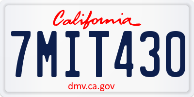 CA license plate 7MIT430