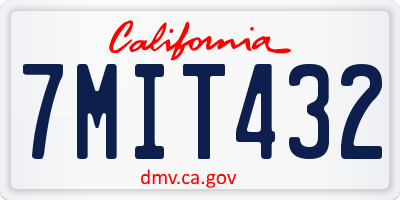 CA license plate 7MIT432