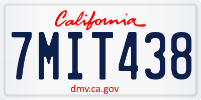 CA license plate 7MIT438