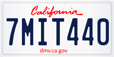 CA license plate 7MIT440