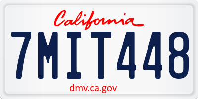 CA license plate 7MIT448