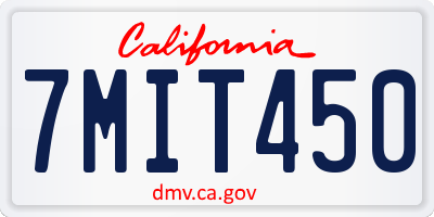 CA license plate 7MIT450