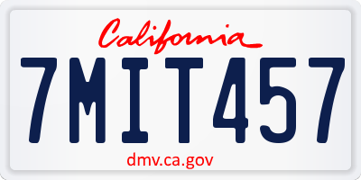 CA license plate 7MIT457