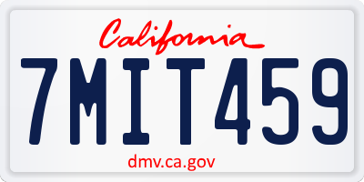 CA license plate 7MIT459