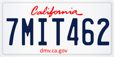 CA license plate 7MIT462
