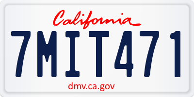 CA license plate 7MIT471