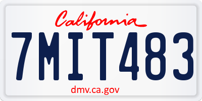 CA license plate 7MIT483