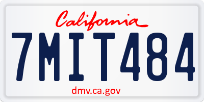 CA license plate 7MIT484