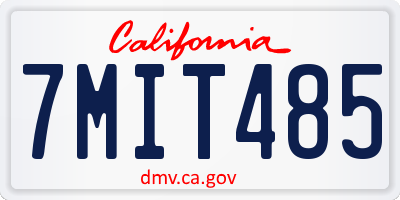 CA license plate 7MIT485