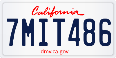 CA license plate 7MIT486