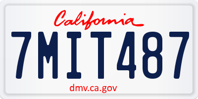 CA license plate 7MIT487