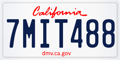 CA license plate 7MIT488