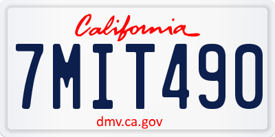 CA license plate 7MIT490