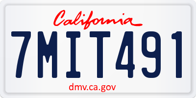 CA license plate 7MIT491