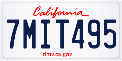 CA license plate 7MIT495