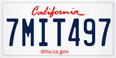 CA license plate 7MIT497