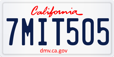 CA license plate 7MIT505