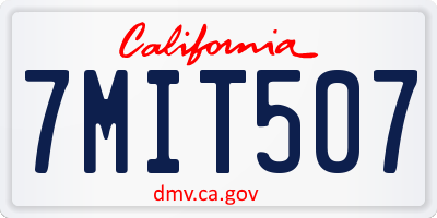 CA license plate 7MIT507