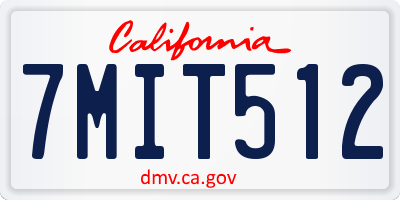 CA license plate 7MIT512