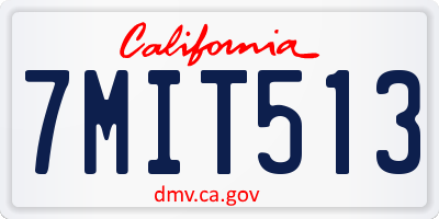 CA license plate 7MIT513