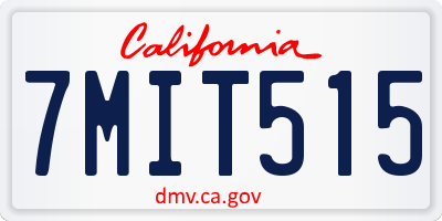 CA license plate 7MIT515