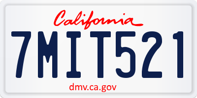CA license plate 7MIT521