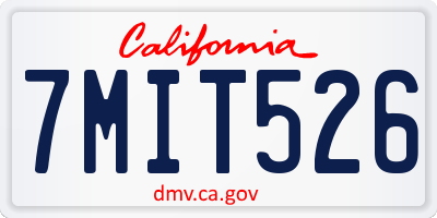 CA license plate 7MIT526