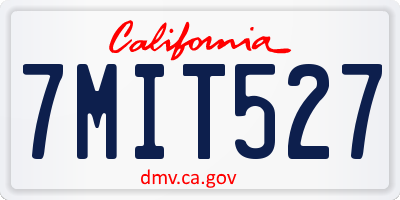 CA license plate 7MIT527