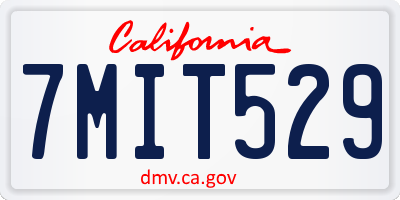 CA license plate 7MIT529