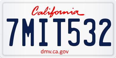 CA license plate 7MIT532