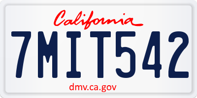 CA license plate 7MIT542