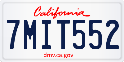 CA license plate 7MIT552