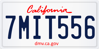 CA license plate 7MIT556