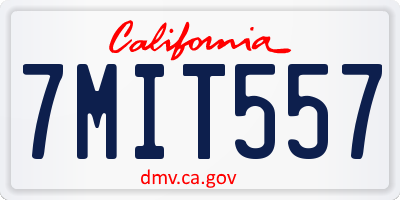 CA license plate 7MIT557
