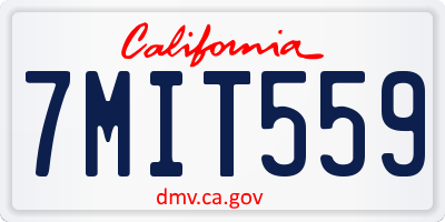 CA license plate 7MIT559
