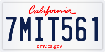 CA license plate 7MIT561