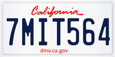 CA license plate 7MIT564