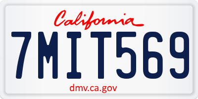 CA license plate 7MIT569