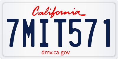 CA license plate 7MIT571