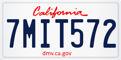 CA license plate 7MIT572