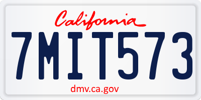 CA license plate 7MIT573
