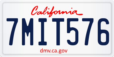 CA license plate 7MIT576